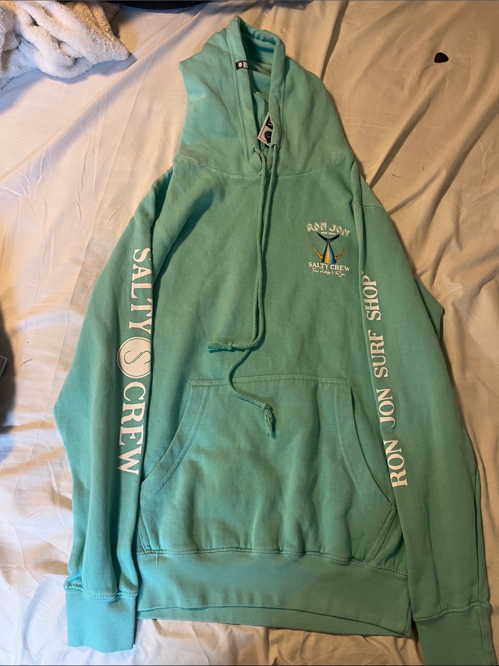 Salty Crew Men's Teal Crewneck Pullover Hoodie